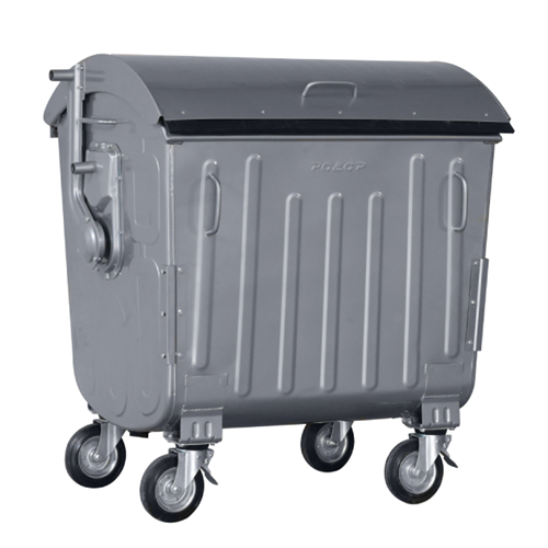 2025 Nový design Galvanized Metal Mobile Garbage Cosk